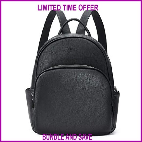 Vegan Leather Mini Backpack Purse Adjustable Straps Roomy Pockets main image 7